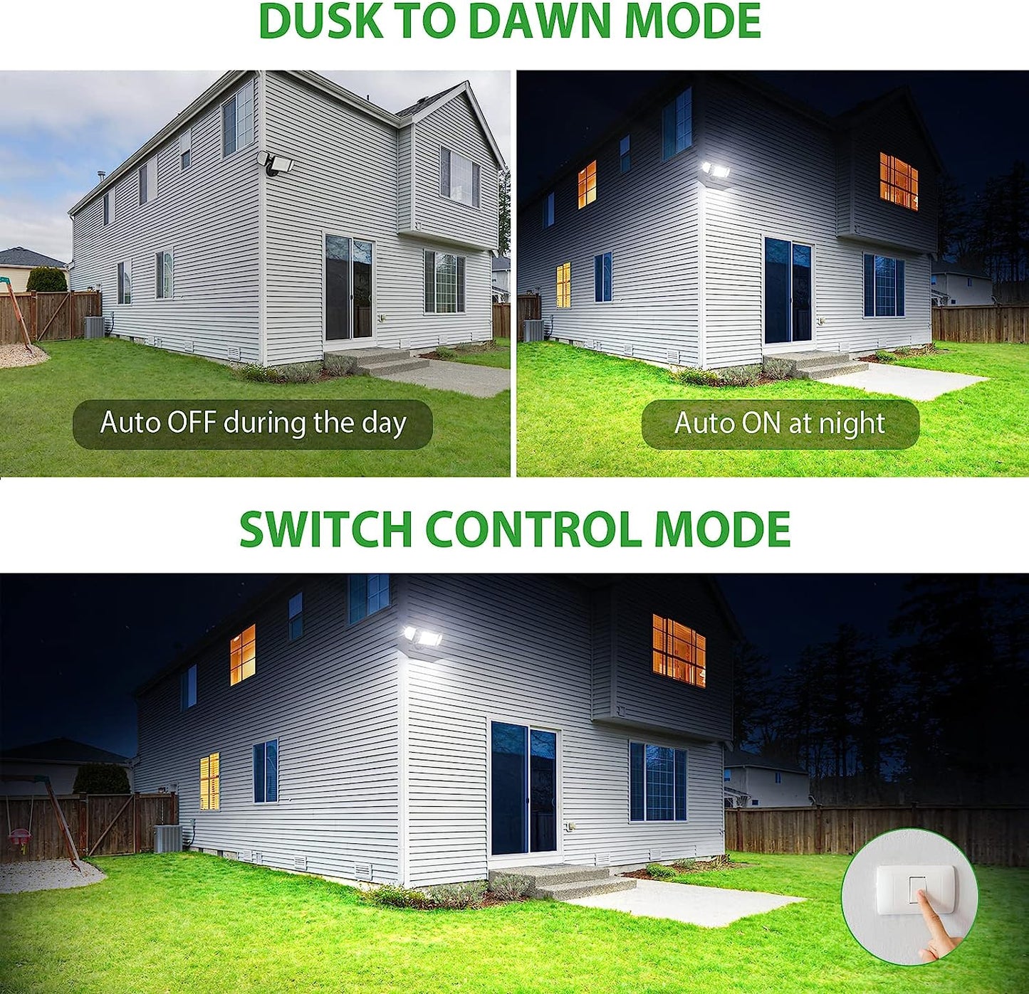 iMaihom 100W Dusk to Dawn Outdoor Lighting with Remote