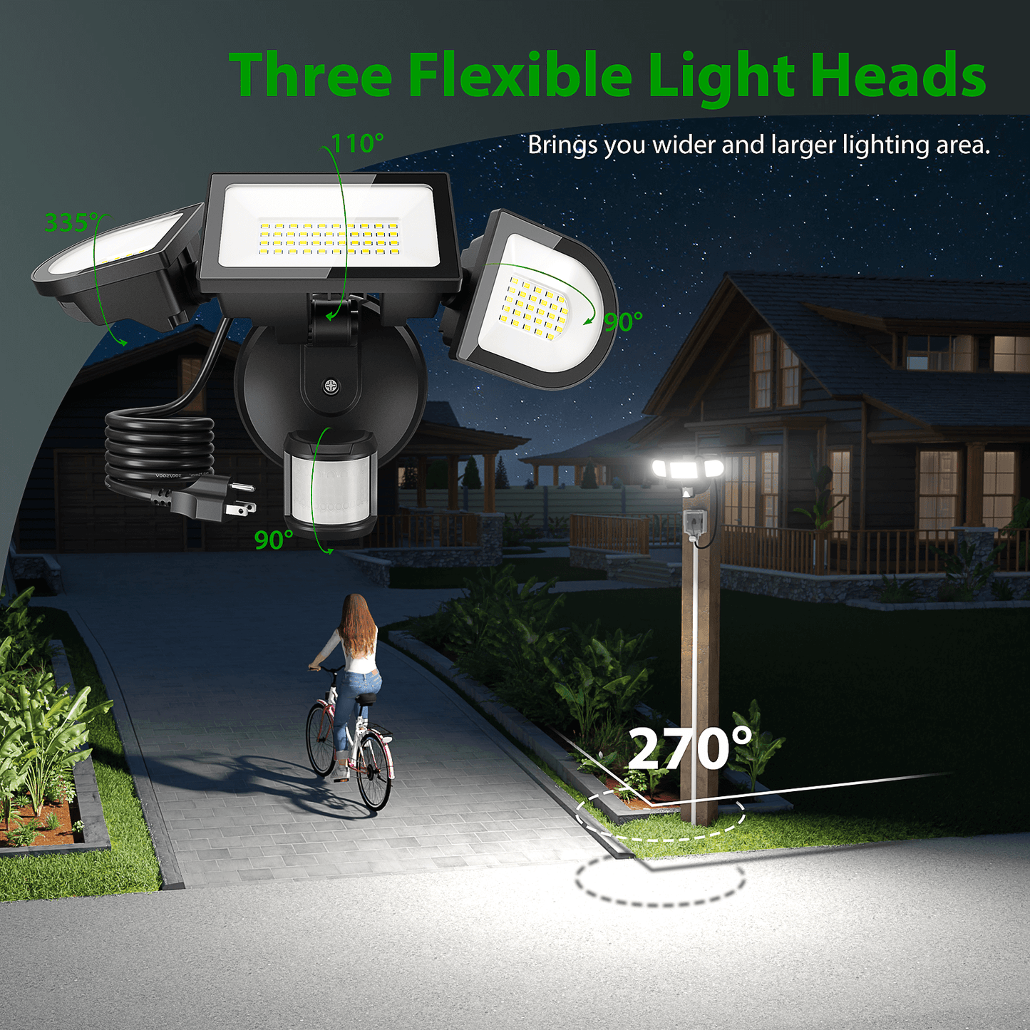 iMaihom 65W Motion Sensor & Dusk to Dawn Outdoor Lights with Plug