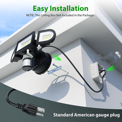 iMaihom 65W Motion Sensor & Dusk to Dawn Outdoor Lights with Plug